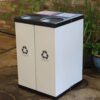 Double Recycling Bin Unit