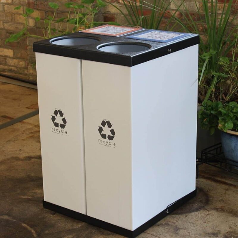 Double Recycling Bin Unit