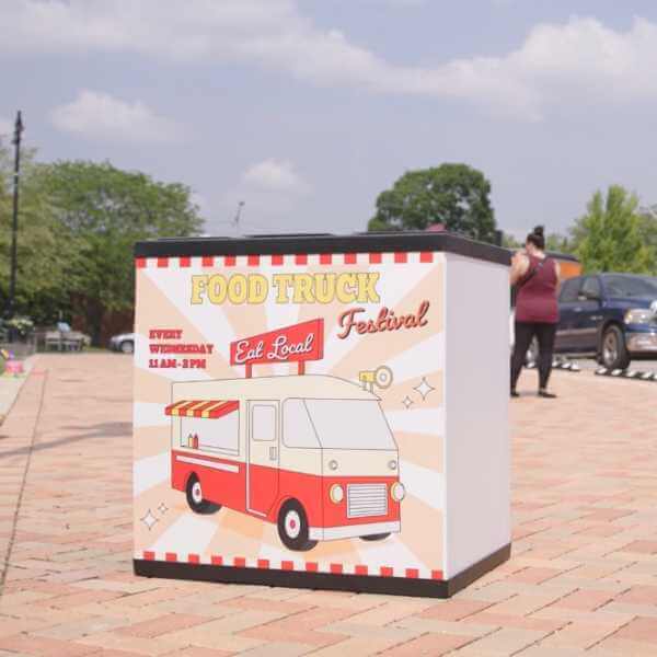 recycleboxbin being used at food truck festival