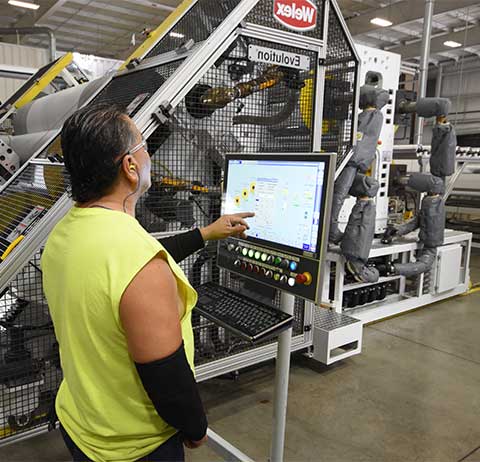 employee working on production floor