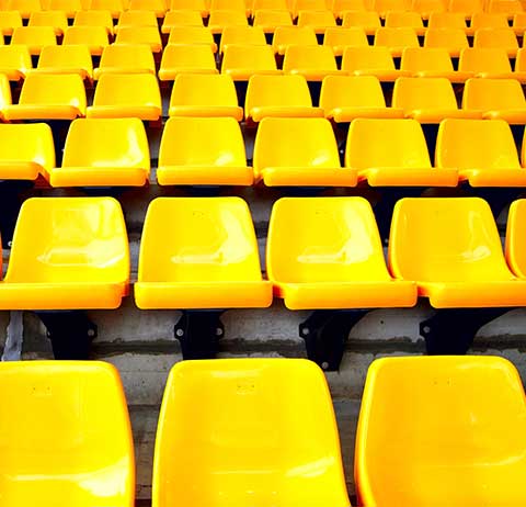 plastc yellow auditorium seats