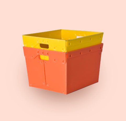 yellow and orange plastic bins