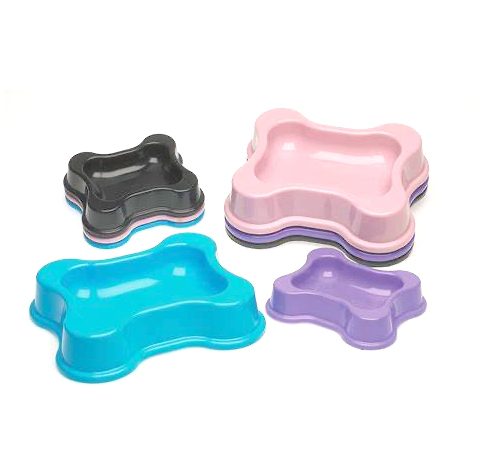 colorful shaped dog bone bowls