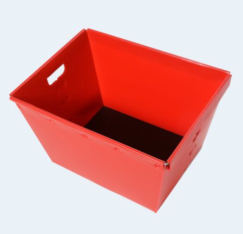 isolated red plastic bin