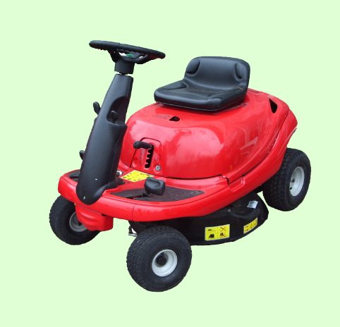 red modern lawn-mower