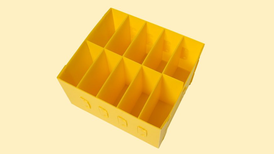 yellow packaging container