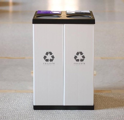 double slim recycling bin