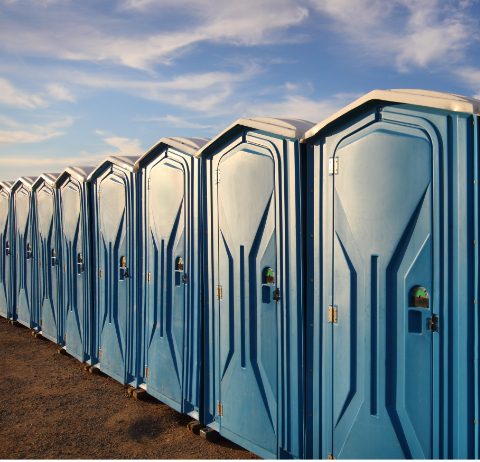 mobile bathrooms outside